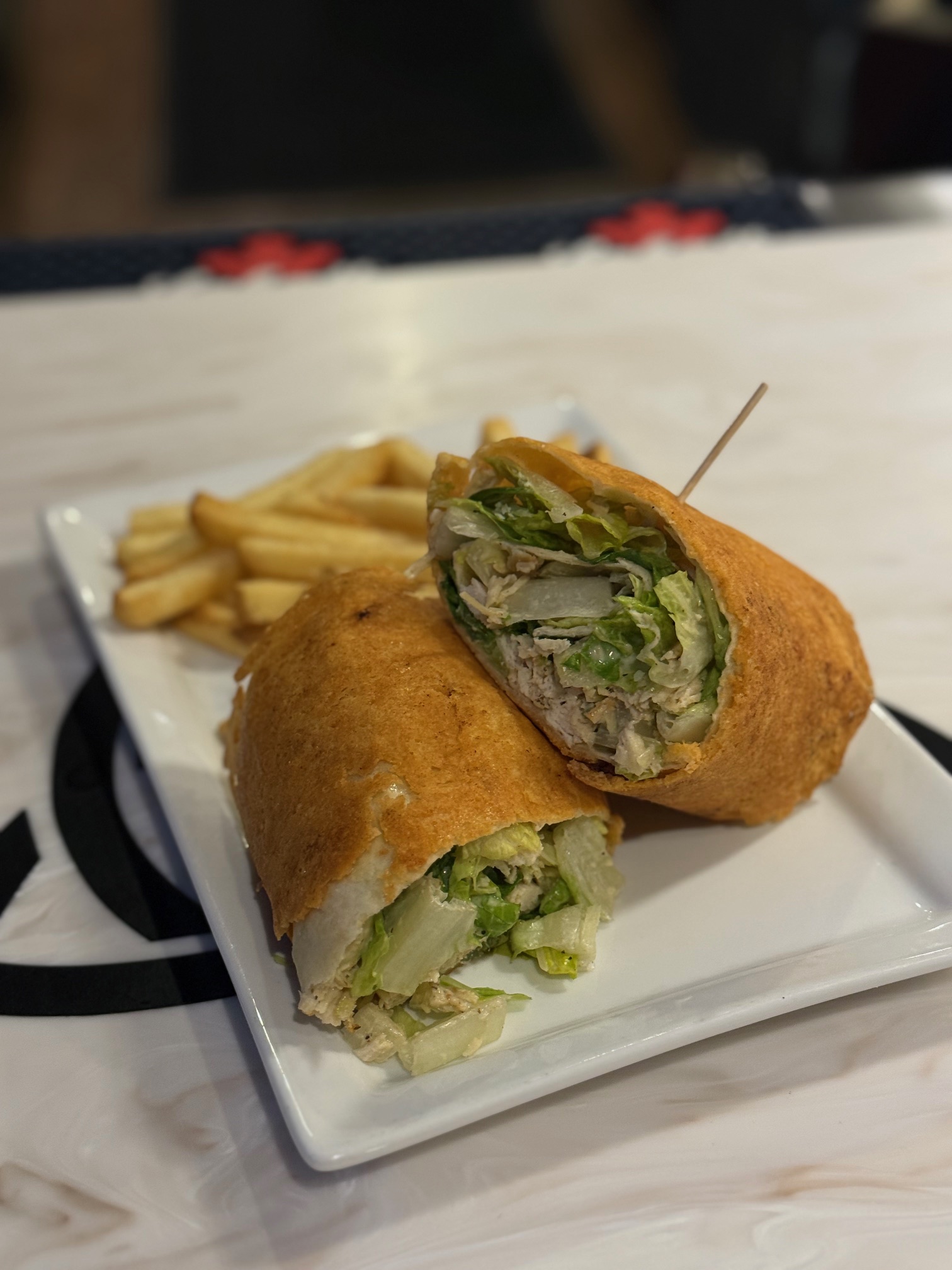 Parm Crusted Chicken Caesar Wrap